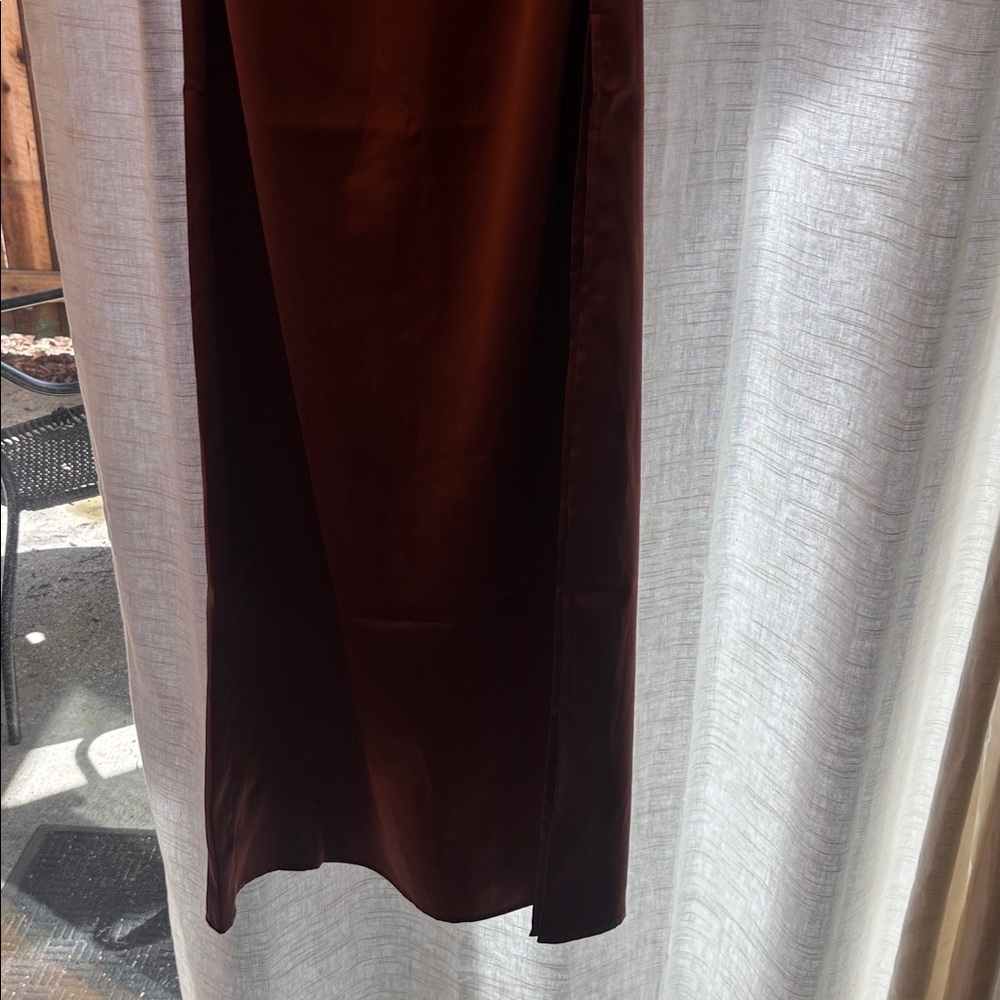 Lulu's Bronze Satin Maxi Dress - Picture 5 of 7